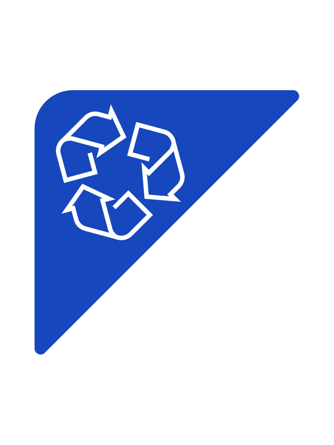  FUSION - Label - Hd Front-Load Triangle - Mixed Recyclables - Blue