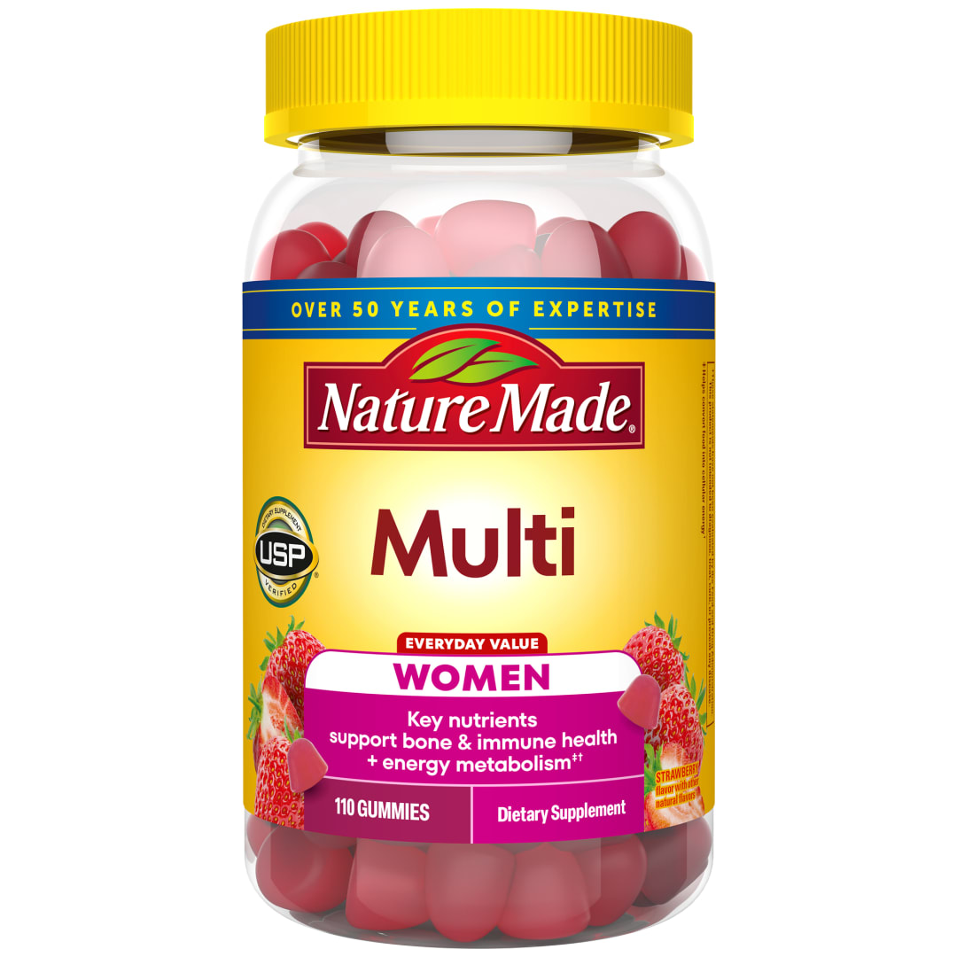 Nature Made Multivitamin For Women, Womens Gummy Multivitamins for Daily Nutritional Support, 110 Multi Vitamin Gummies, 55 Day Supply