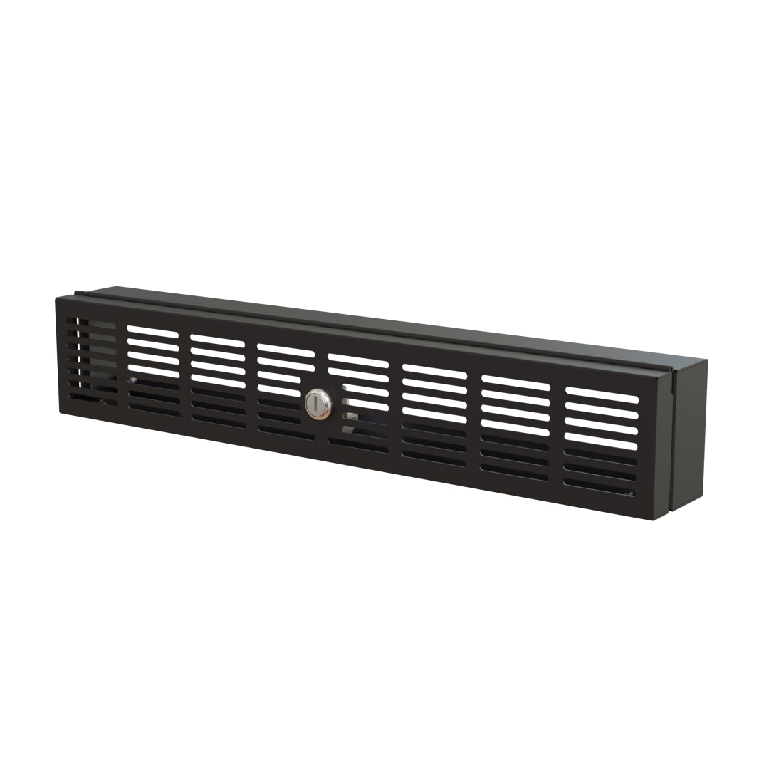 Hinged 2U security lock panel for 19 rack cabinet