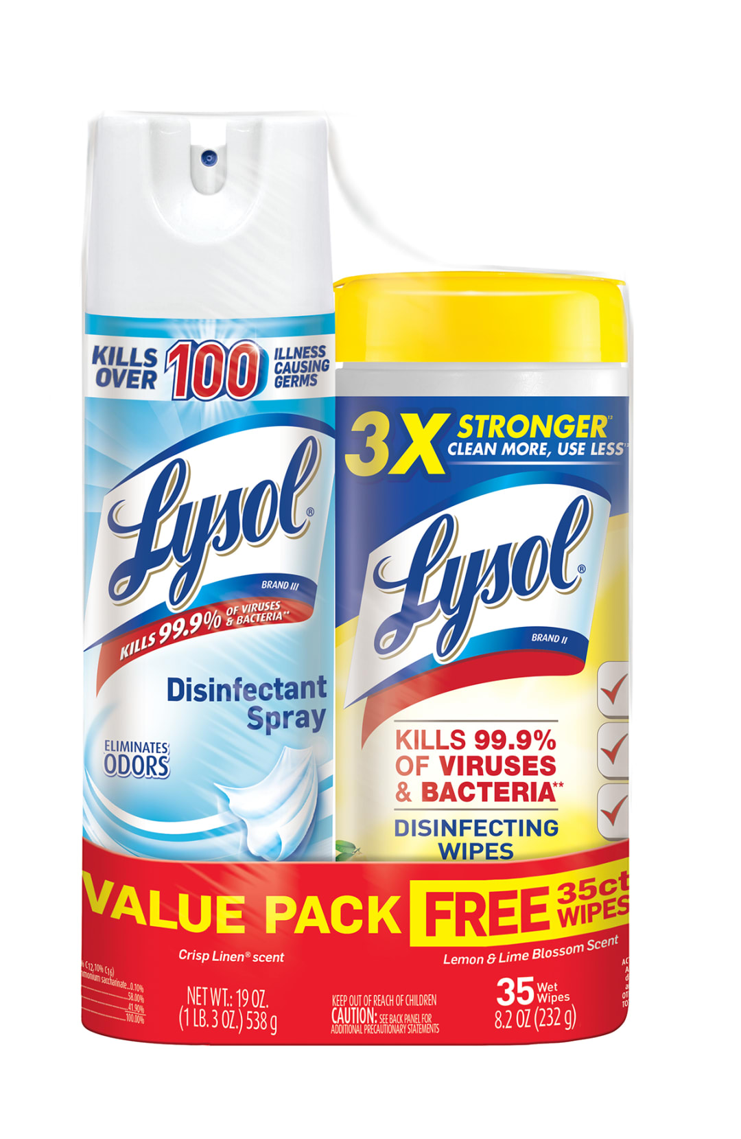 LYSOL® LDS Crisp Linen® 19 oz./ LDW Lemon & Lime Blossom 35 ct. Free 6/1 ct.