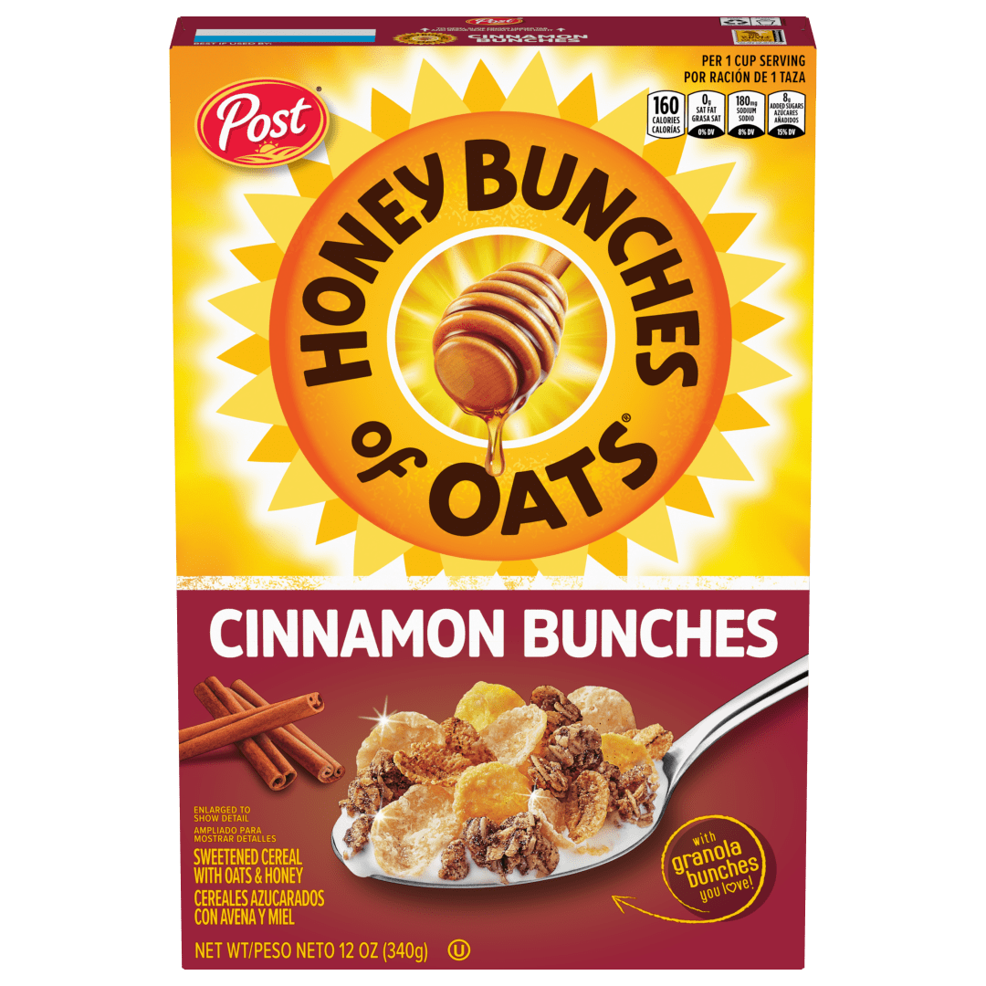 Honey Bunches of Oats Cinnamon Breakfast Cereal, 12 oz Box