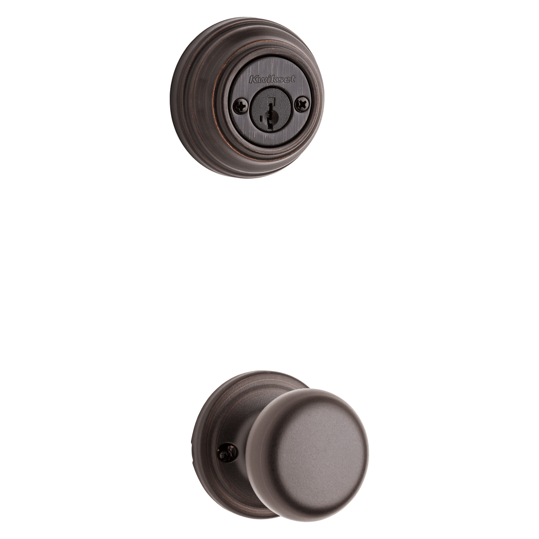 966 Double Cylinder Interior Pack w/Hancock Knob featuring SmartKey Security™ for Signature Series Handlesets in Venetian Bronze