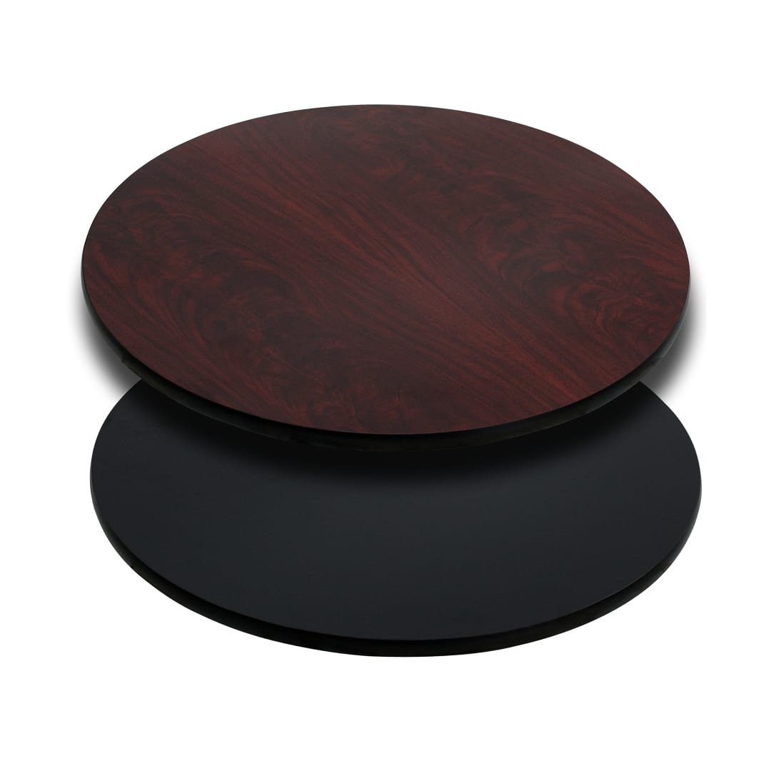 Glenbrook 30'' Round Table Top with Black or Mahogany Reversible Laminate Top