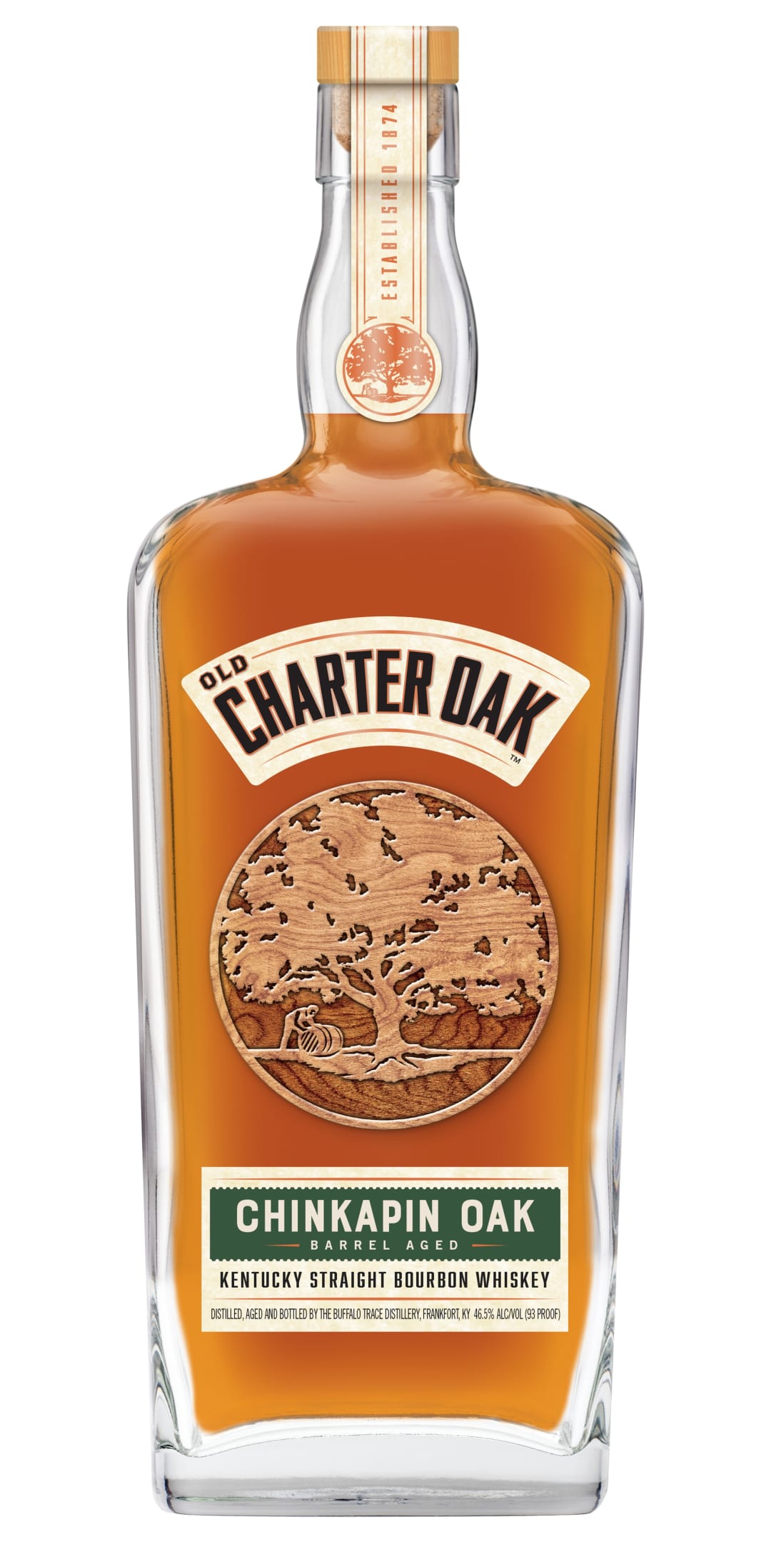 Old Charter Oak Chinkapin Oak Kentucky Straight Bourbon Whiskey 750ml 93 Proof
