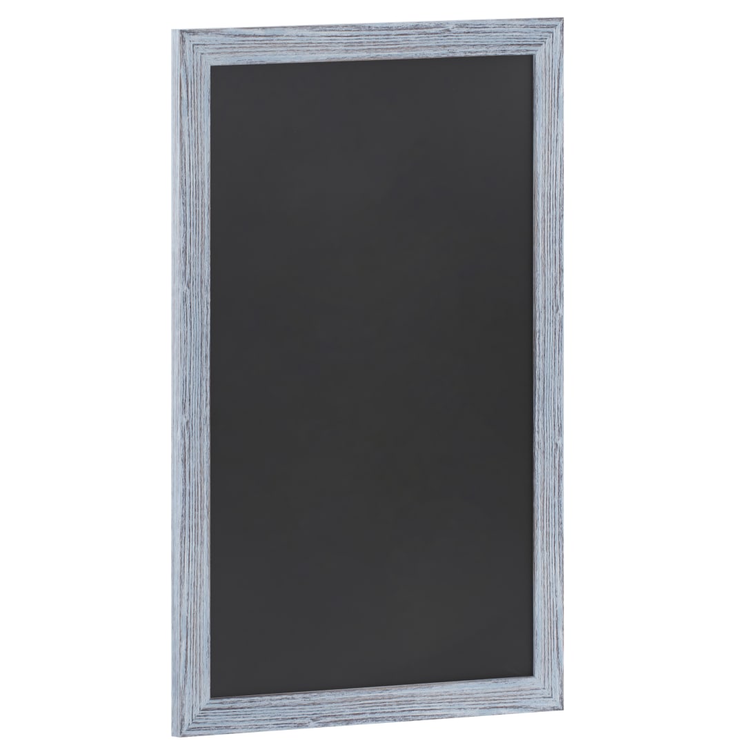 Canterbury 24" x 36" Rustic Blue Wall Mount Magnetic Chalkboard Sign with Eraser, Hanging Wall Chalkboard Memo Board for Home, School, or Business