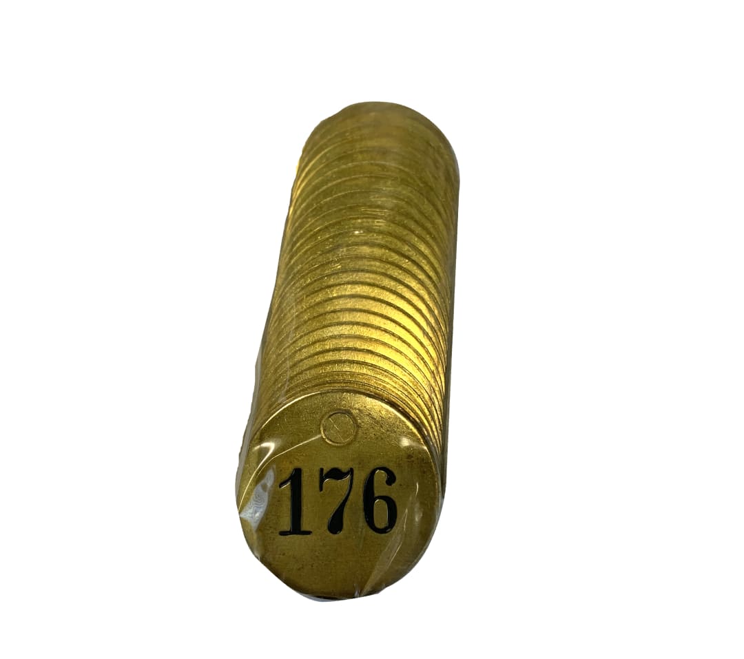 Pre-Marked Tag-Round 176-200 1" Brass 25 Pack