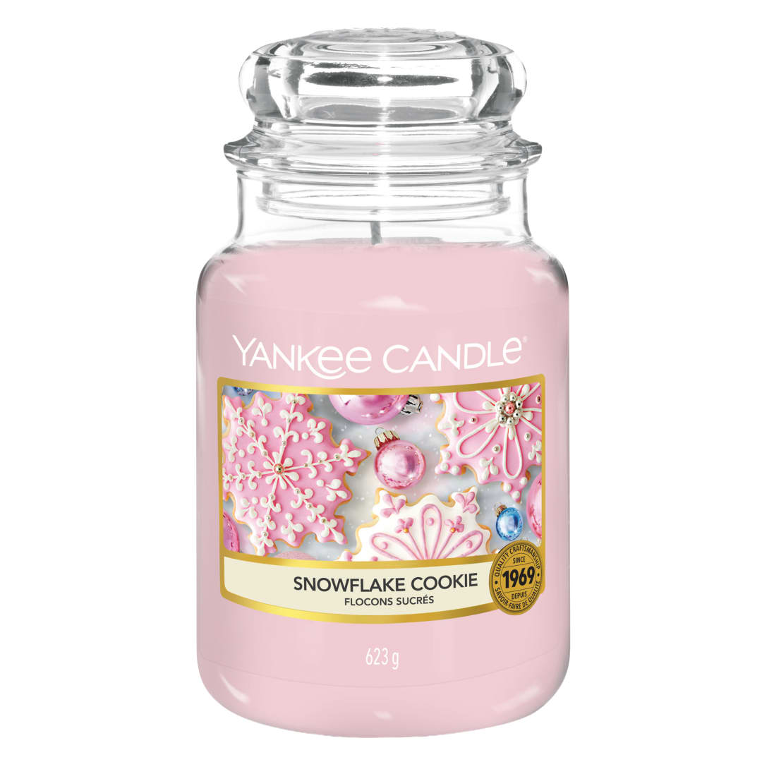 Yankee Candle Vela aromática en tarro grande de Snowflake Cookie | Velas de larga duración: hasta 150 h | Regalos perfectos para mujeres