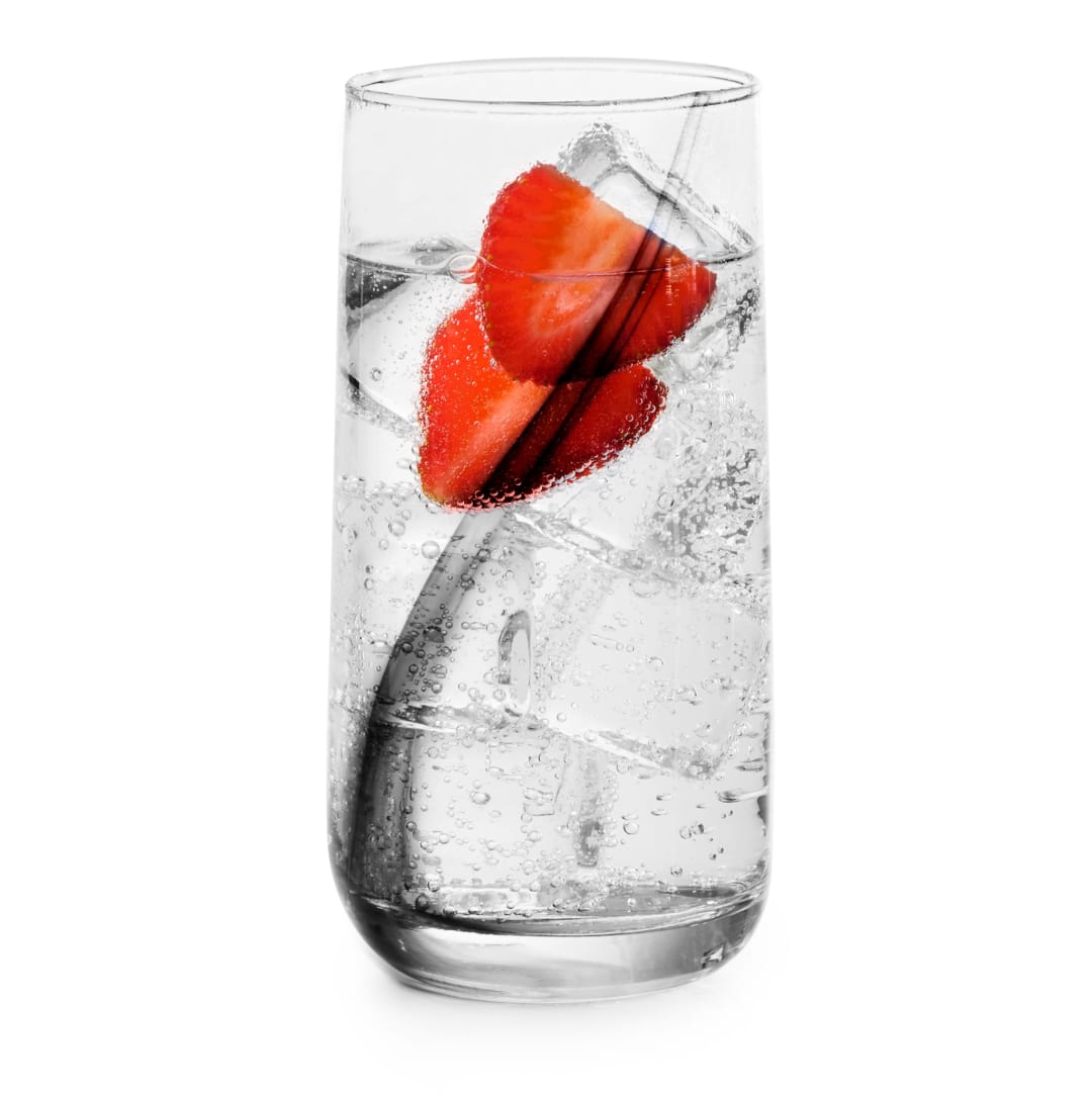 Libbey Ascent Black Ribbon Cooler Glasses, 16 ounce, Set of 8