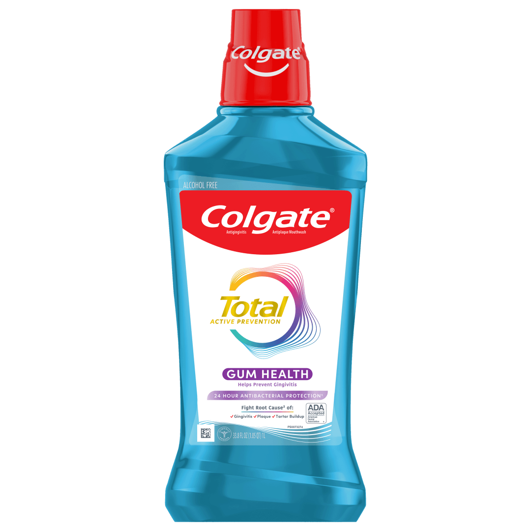 Colgate Total Gum Health Alcohol Free Mouthwash, Clean Mint, 1.0 L