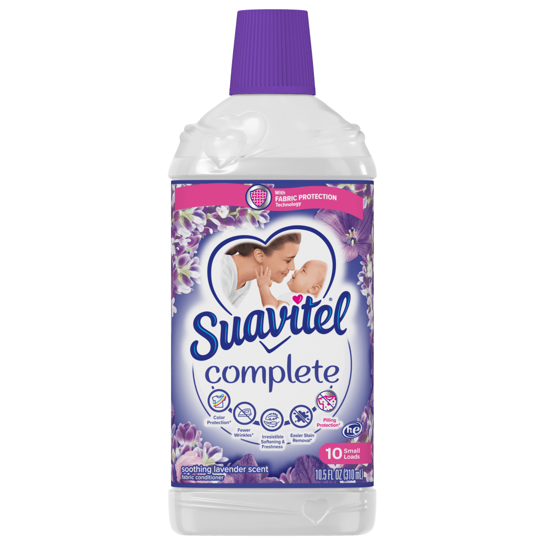 Suavitel Complete Liquid Fabric Conditioner, Laundry Fabric Softener with Fabric Protection Technology, Soothing Lavender, 10.5 oz, Enough Liquid For 10 Small Loads