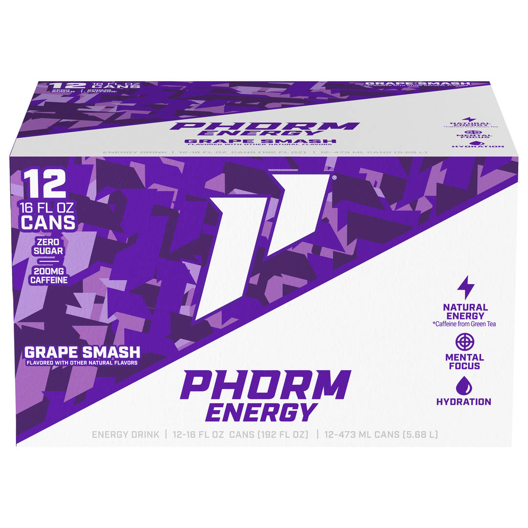 Phorm Energy Grape Smash 12 Pack 16 fl oz Can Suitcase