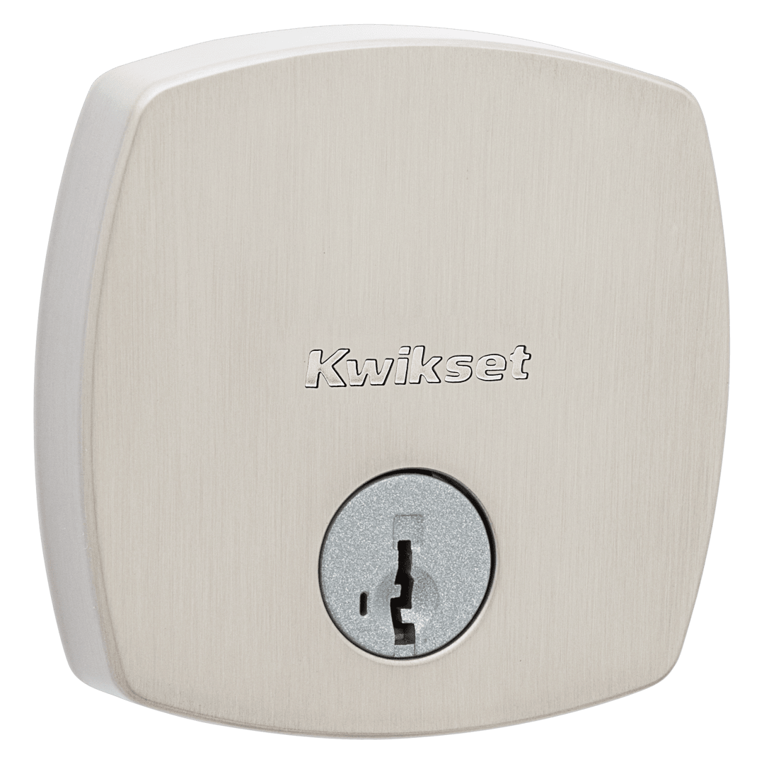 Midtown Single Cylinder Deadbolt in Satin Nickel featuring SmartKey Security