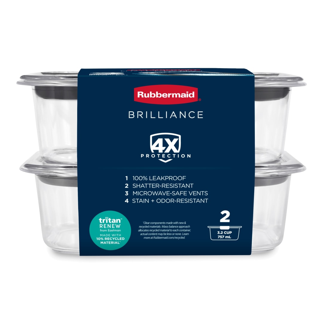 Rubbermaid® Brilliance® 3.2 Cup Food Storage Container, 2 Pack