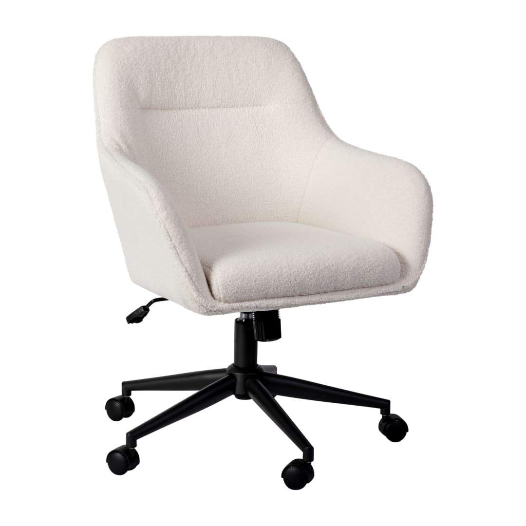 Rayna Upholstered Office Chair in White/Oil Rubbed Bronze