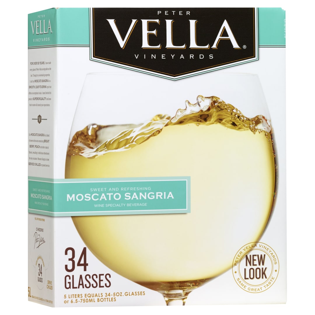 Peter Vella Moscato Sangria White Wine 5L Box Wine