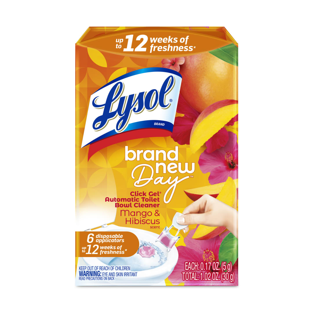 LYSOL® Automatic Toilet Bowl Cleaner - Click Gel Brand New Day™ Mango & Hibiscus 4/6 ct.