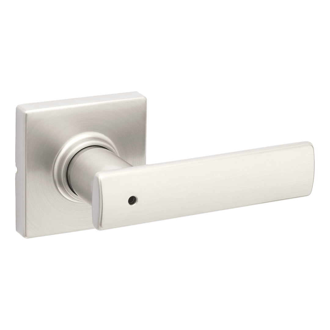 Breton Square Bed/Bath Lever featuring Microban in Satin Nickel
