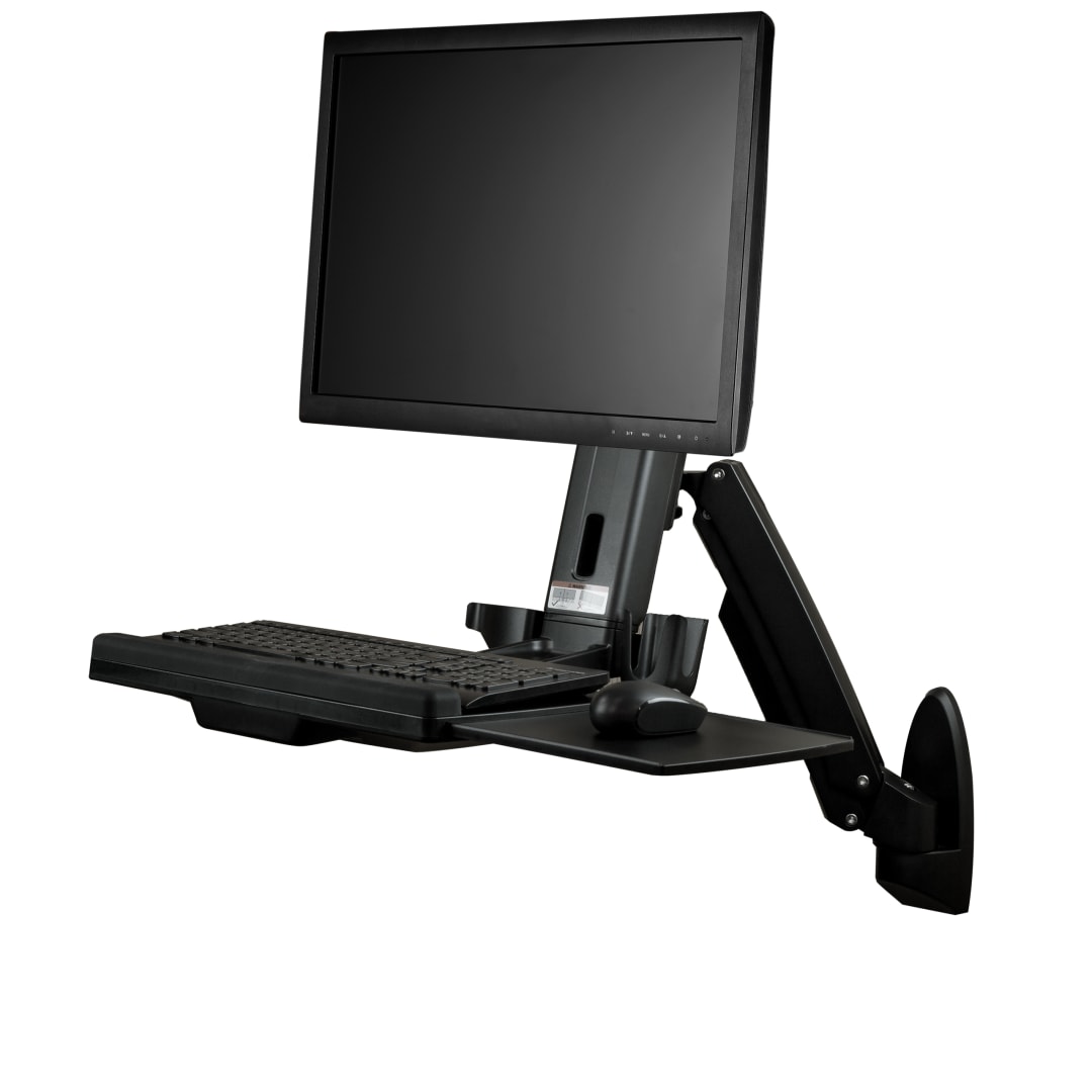 Wall-mount Sit-stand - Single Monitor