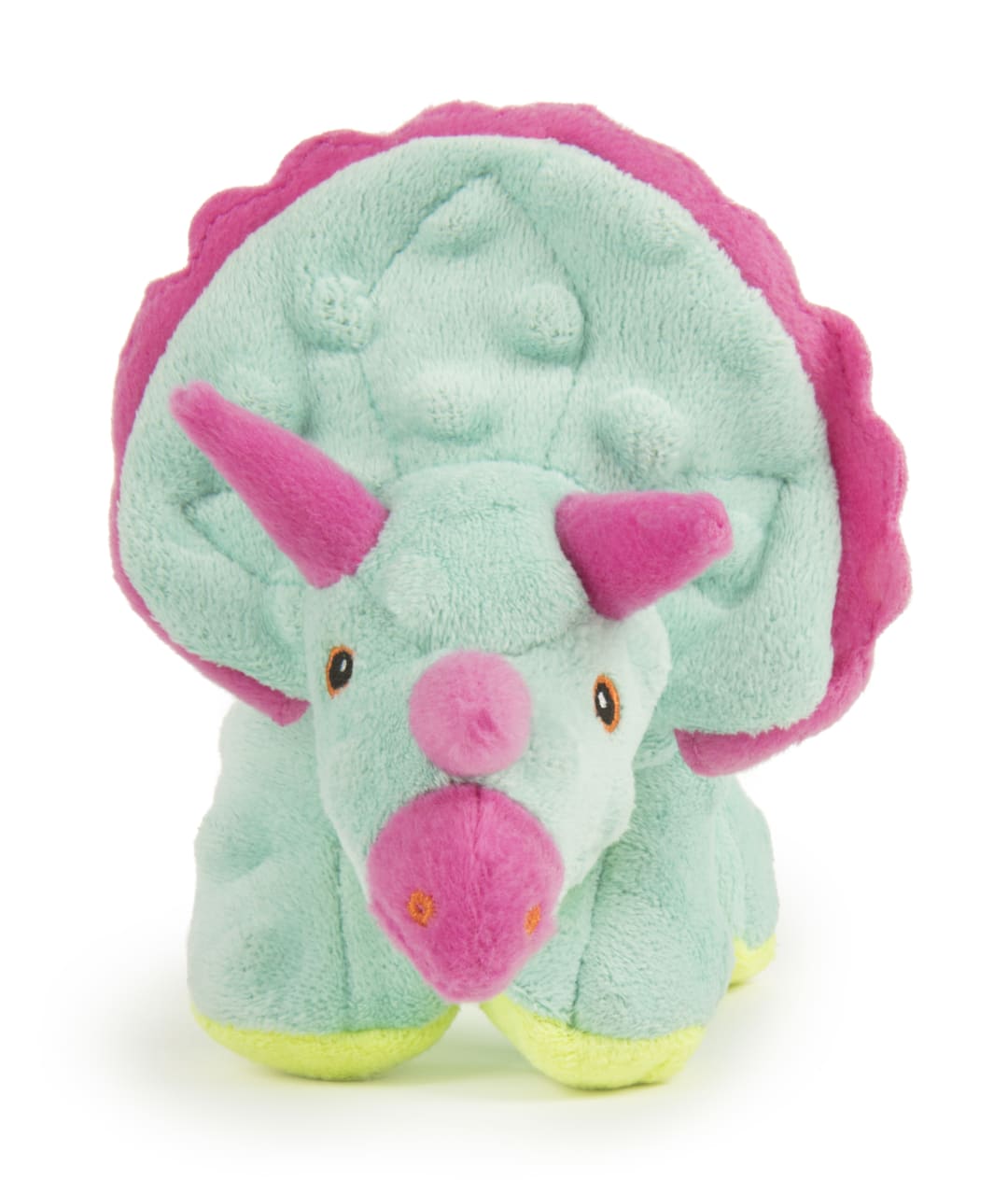 goDog Dinos Frills Squeaky Plush Dog Toy, Teal, Small