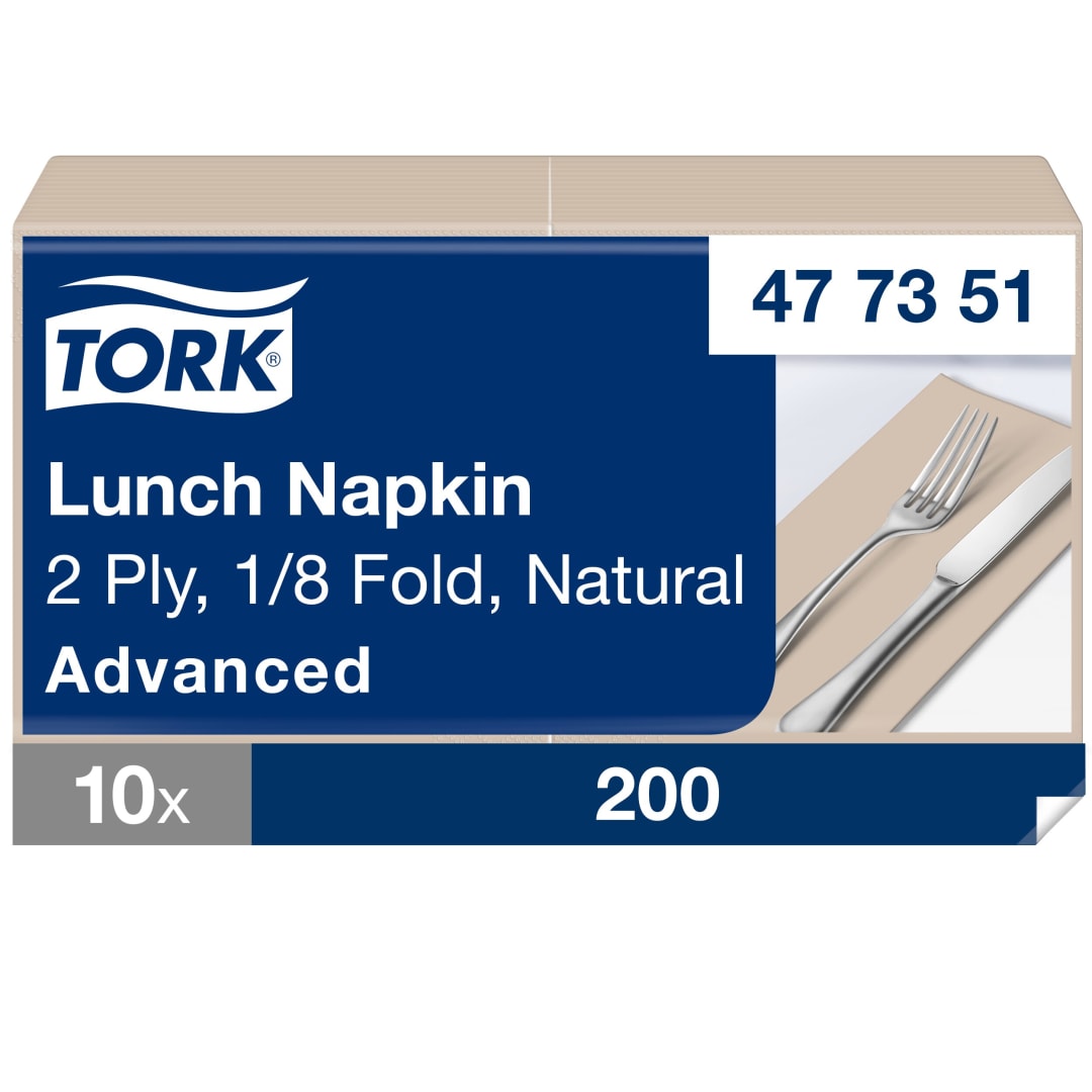 Tork Natural Lunch Napkin 100% recycled 8-fold