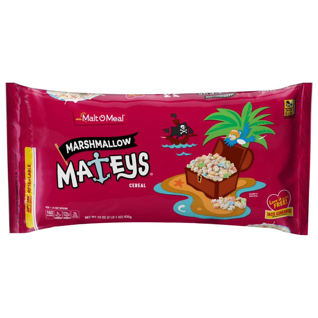 Malt-O-Meal Marshmallow Mateys Breakfast Cereal with Marshmallow Bits, 33 oz Resealable Bag