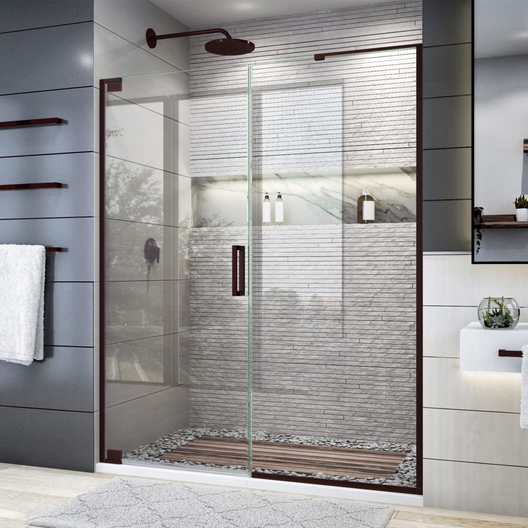 DreamLine Elegance Plus 58 - 58 3/4 inch W x 72 inch H Frameless Pivot Shower Door in Oil Rubbed Bronze