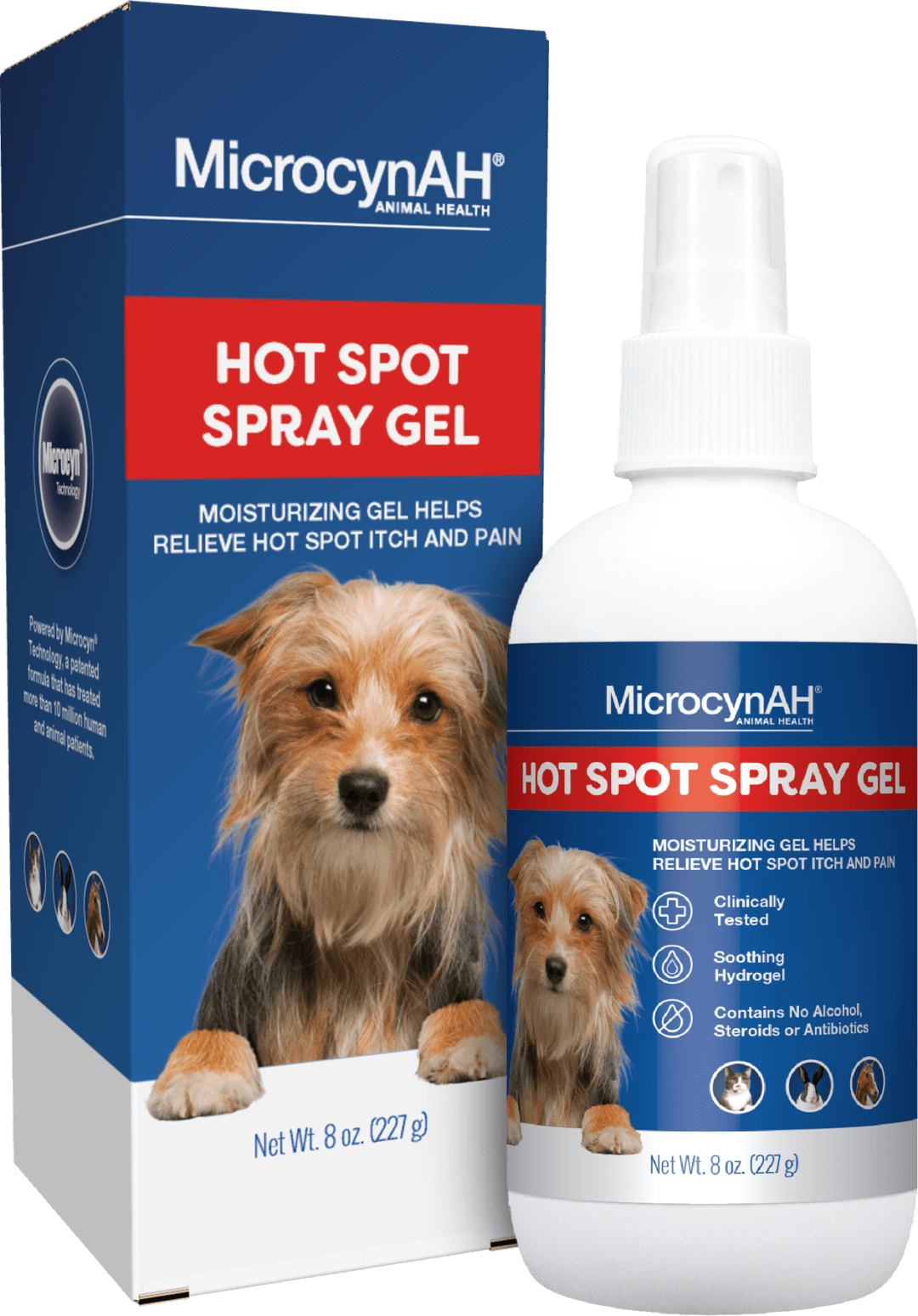 MicrocynAH Hot Spot Spray Gel, 8 Ounces
