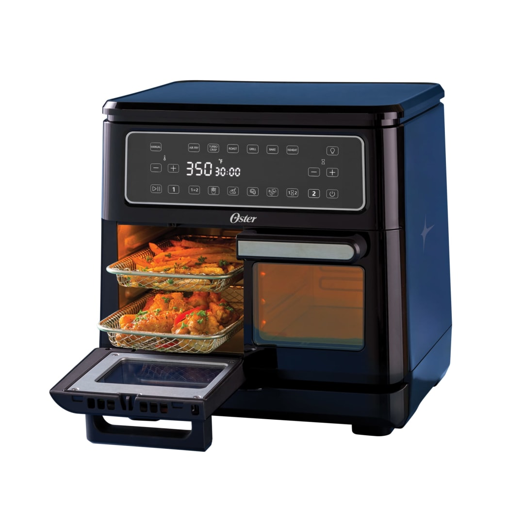 Oster® 11-Quart Flex Air Fryer Oven, Dual Air Fryer with 2 Cooking Zones, Double Air Fryer with 6 Cooking Functions, Large Air Fryer with 2 Frying Baskets