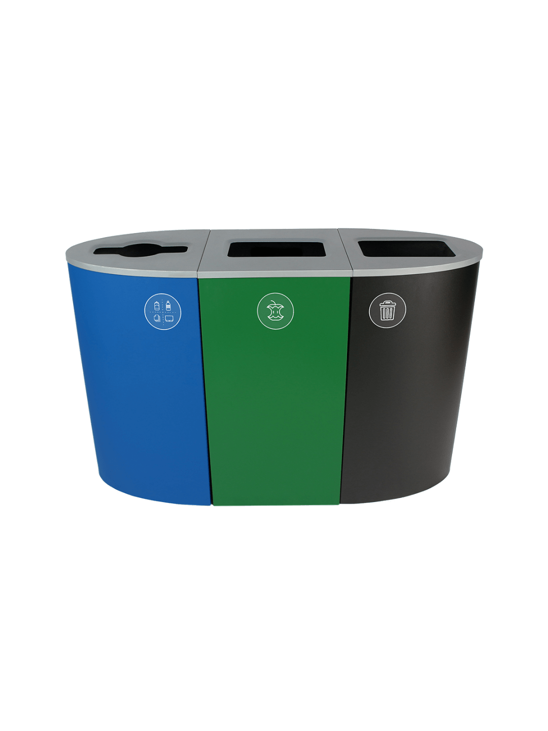  SPECTRUM - Triple - Kit - Ontario Compliant - Mixed Recyclables-Organics-Waste - Mixed-Full - Blue-Green-Black
