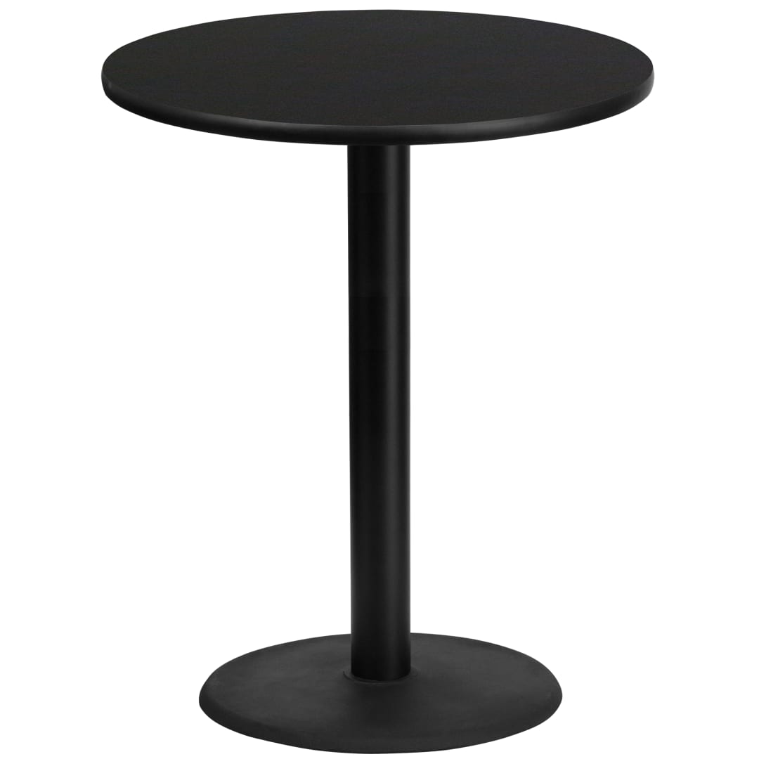 Stiles 36'' Round Black Laminate Table Top with 24'' Round Bar Height Table Base