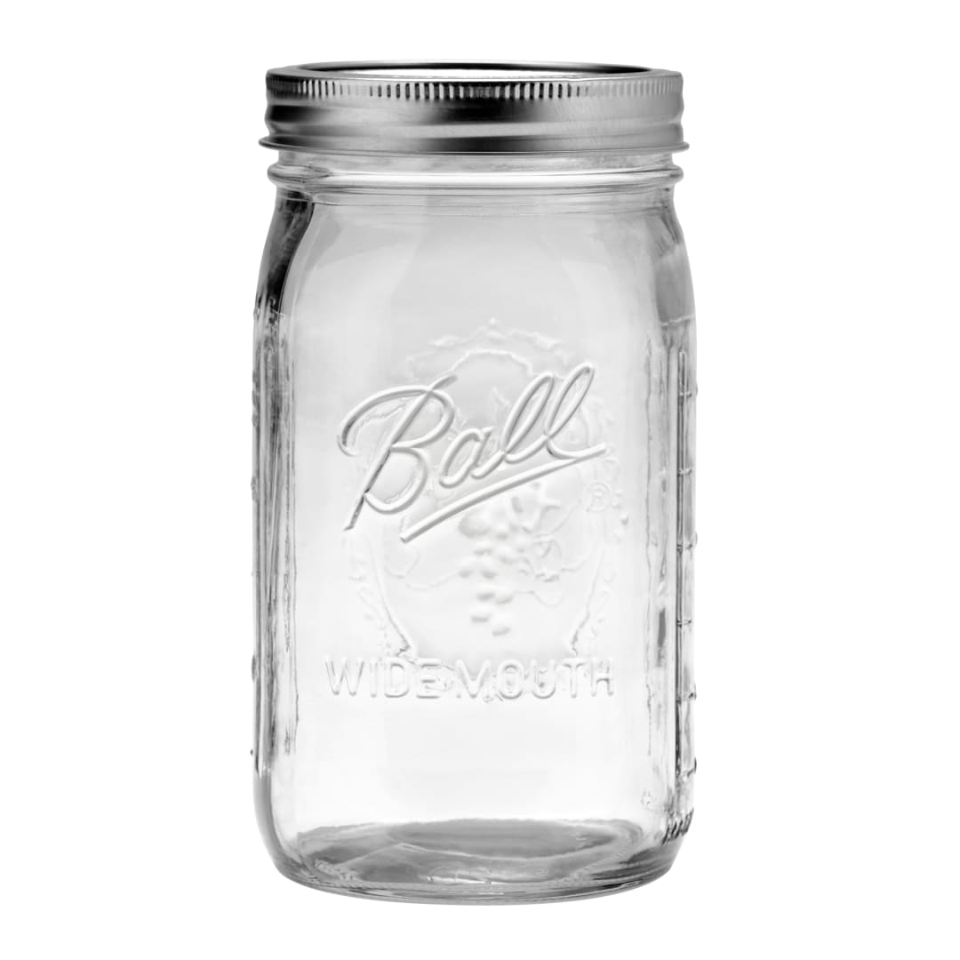 Ball® Wide Mouth Quart 32oz. Glass Mason Jar with Lid and Band