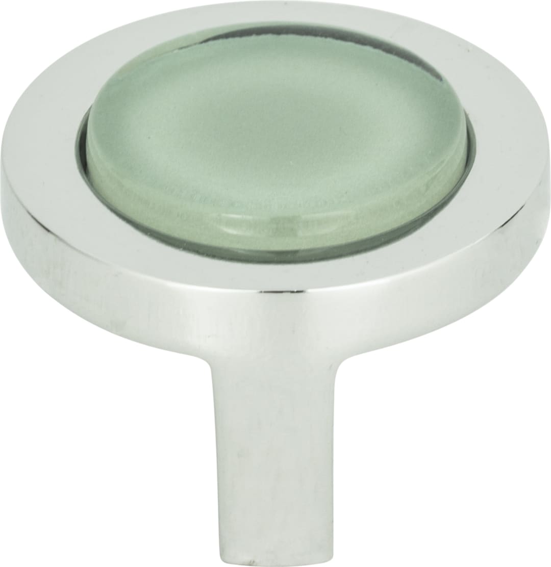 Spa Green Round Knob 1 1/4 Inch Polished Chrome