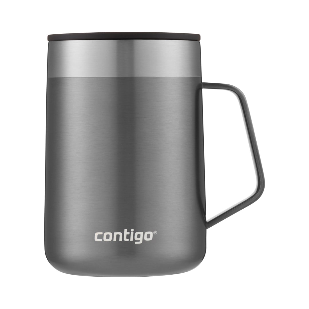 Contigo® Stainless Steel Vacuum-Insulated Mug with Handle and Splash-Proof Lid, 14oz.