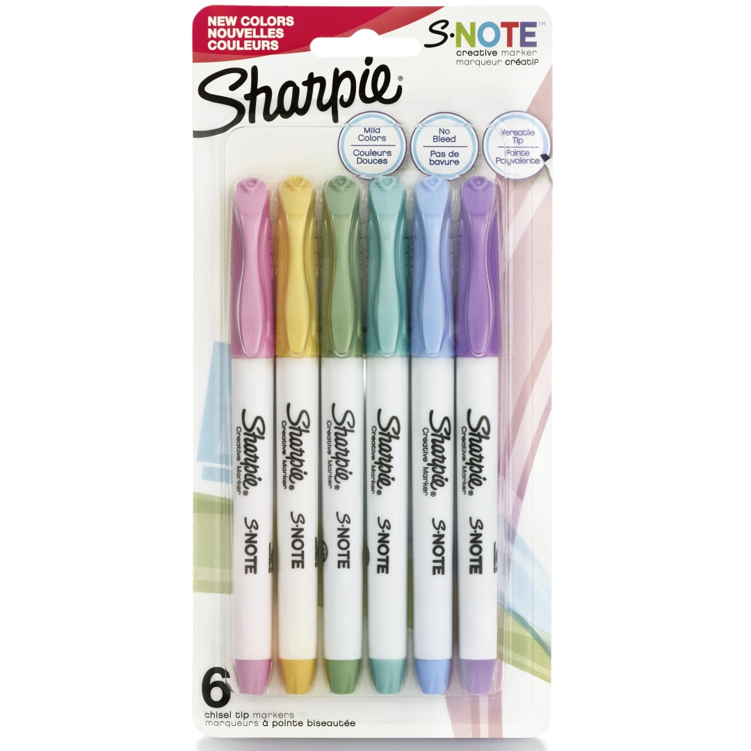 SHARPIE S-NOTE V2 CLR 6CT ASST BL