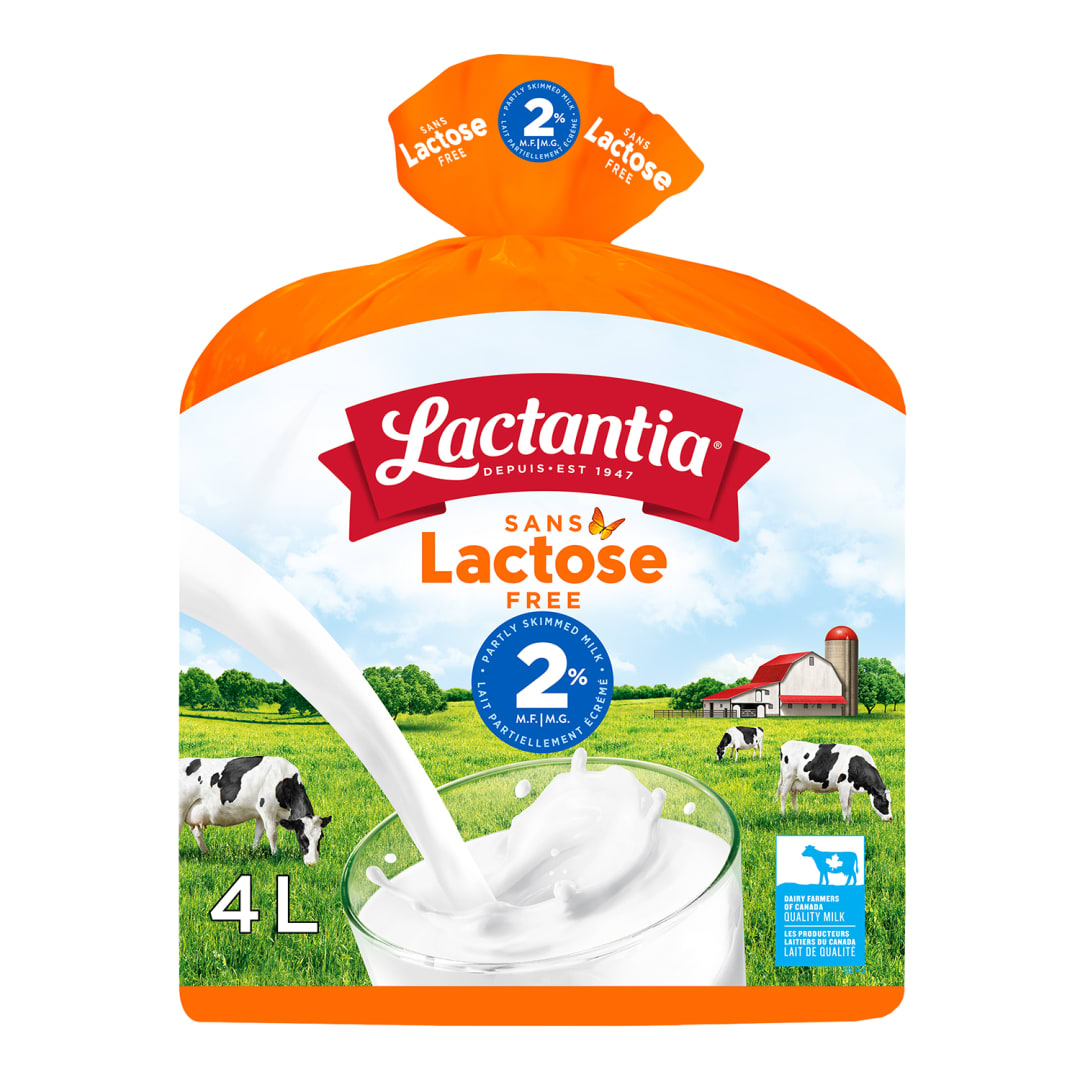 Lactantia Lactose Free Partly Skimmed Milk, 2%, 4L