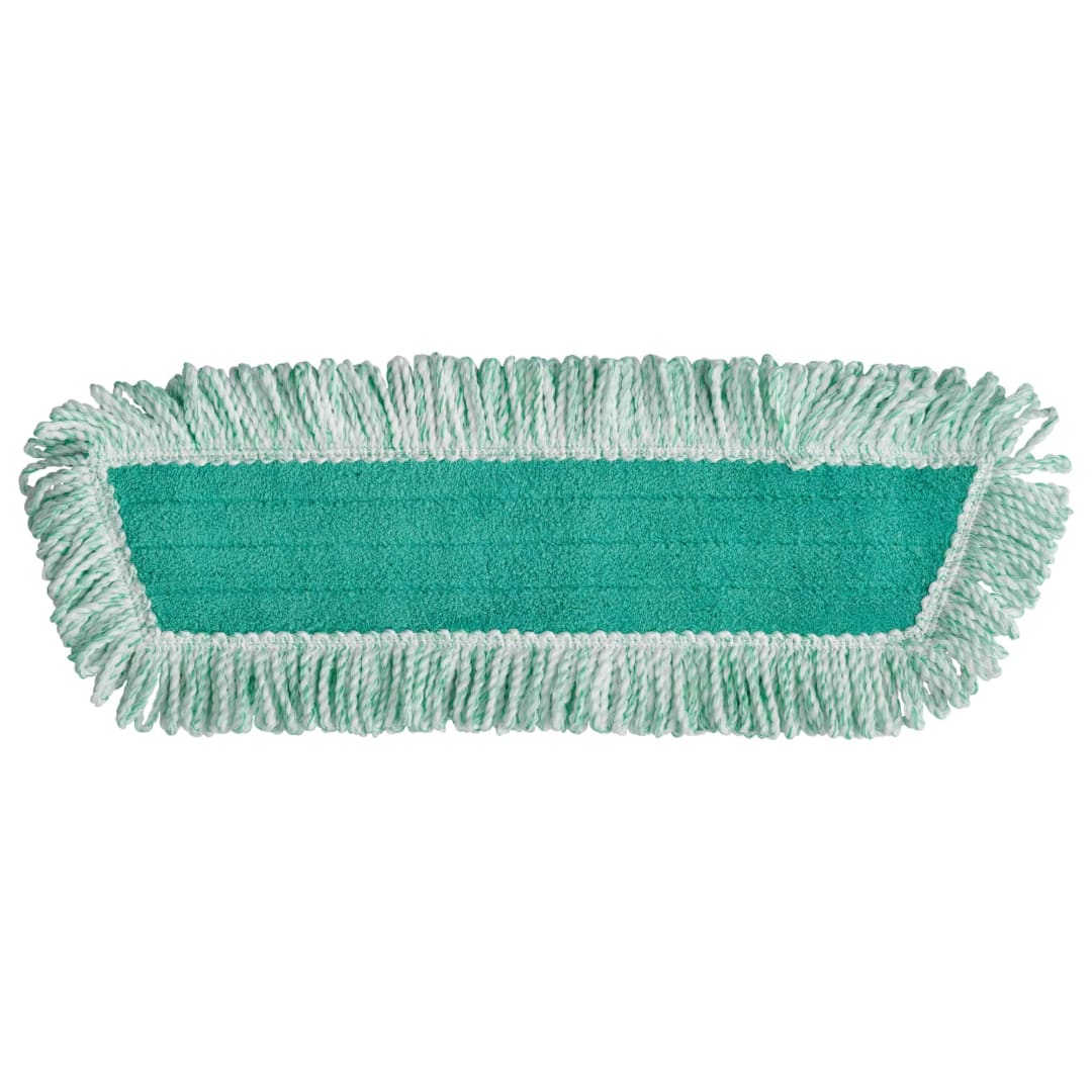 Rubbermaid Commercial Products 18" Light Commercial Microfiber Dust Pad with Fringe, Green