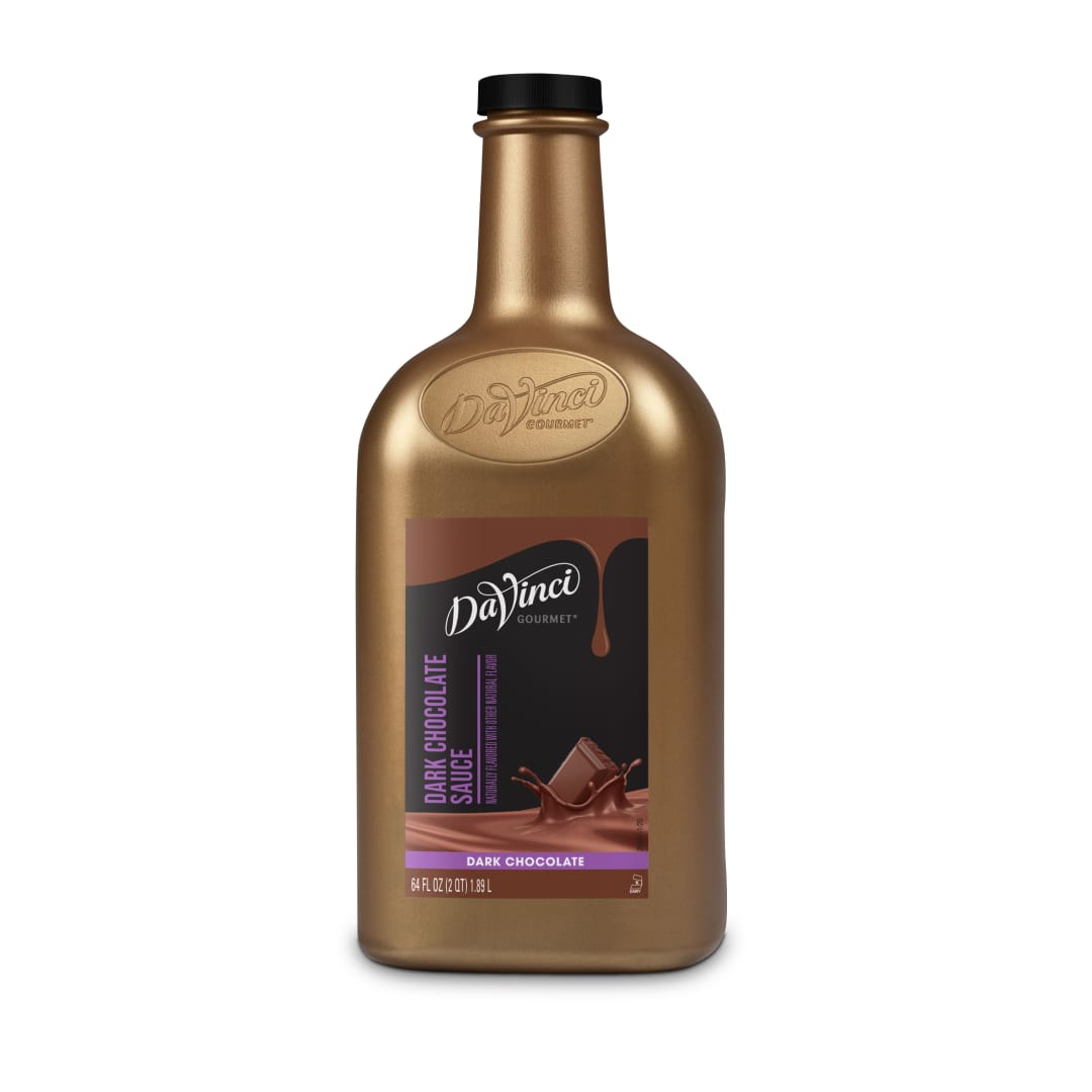 DaVinci Gourmet Dark Chocolate Sauce, Plastic Bottle, 6 x 64 fl oz (1/2 gallon)