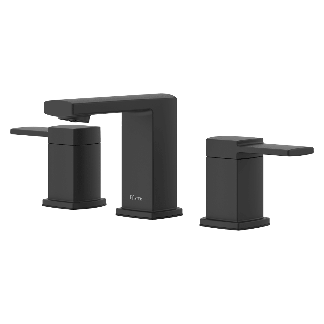 Jennik 8-in-15-in Widespread Lavatory Faucet in Spot Defense Matte Black