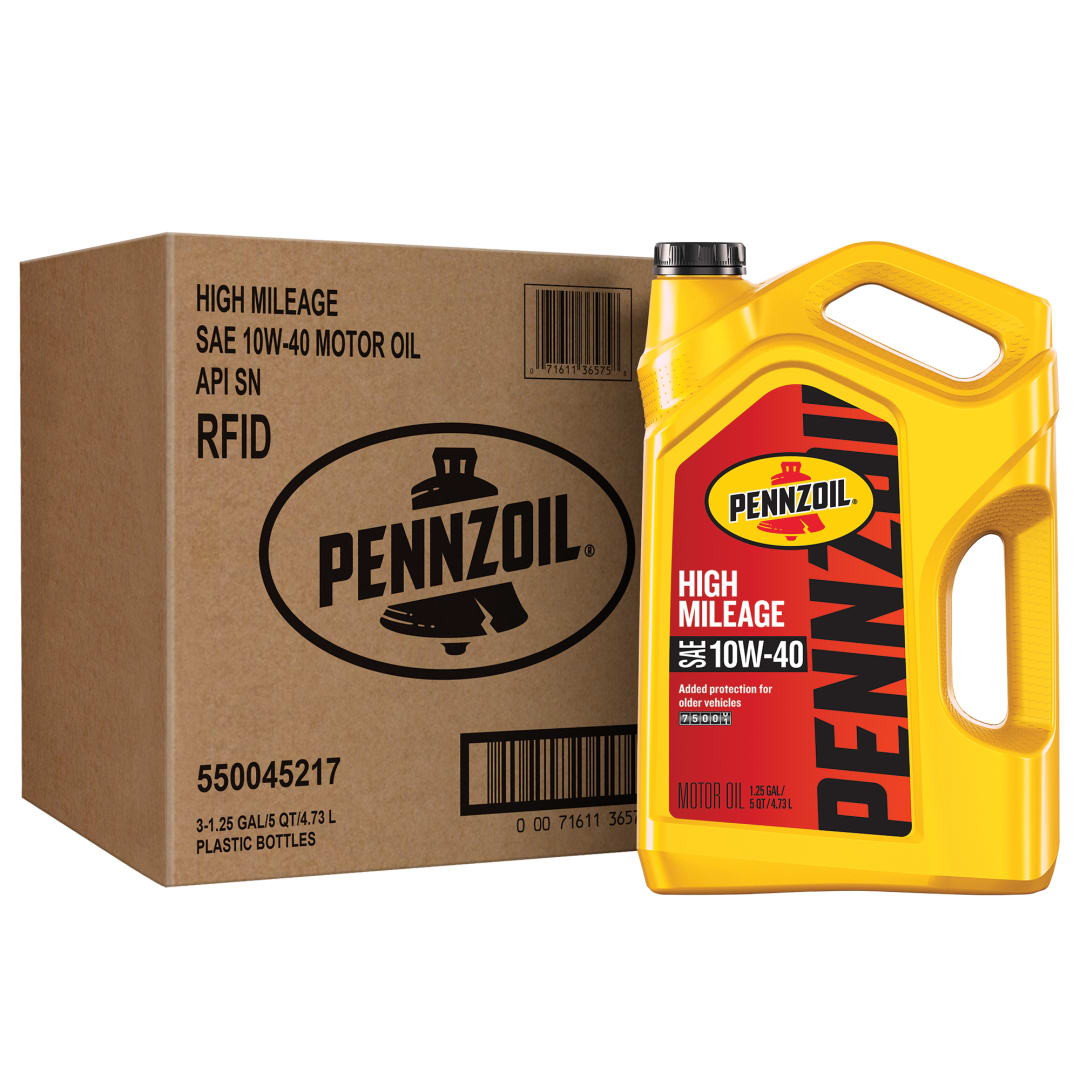 Pennzoil High Mileage 10W-40 Motor Oil, 5 Quart (3 Pack)
