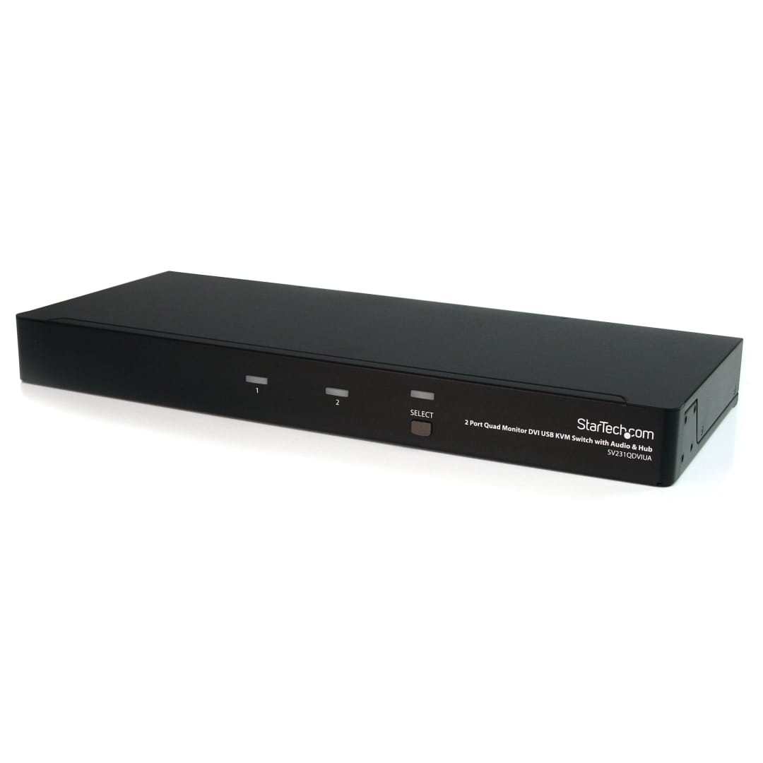 USB DVI Quad Video Monitor KVM Switch