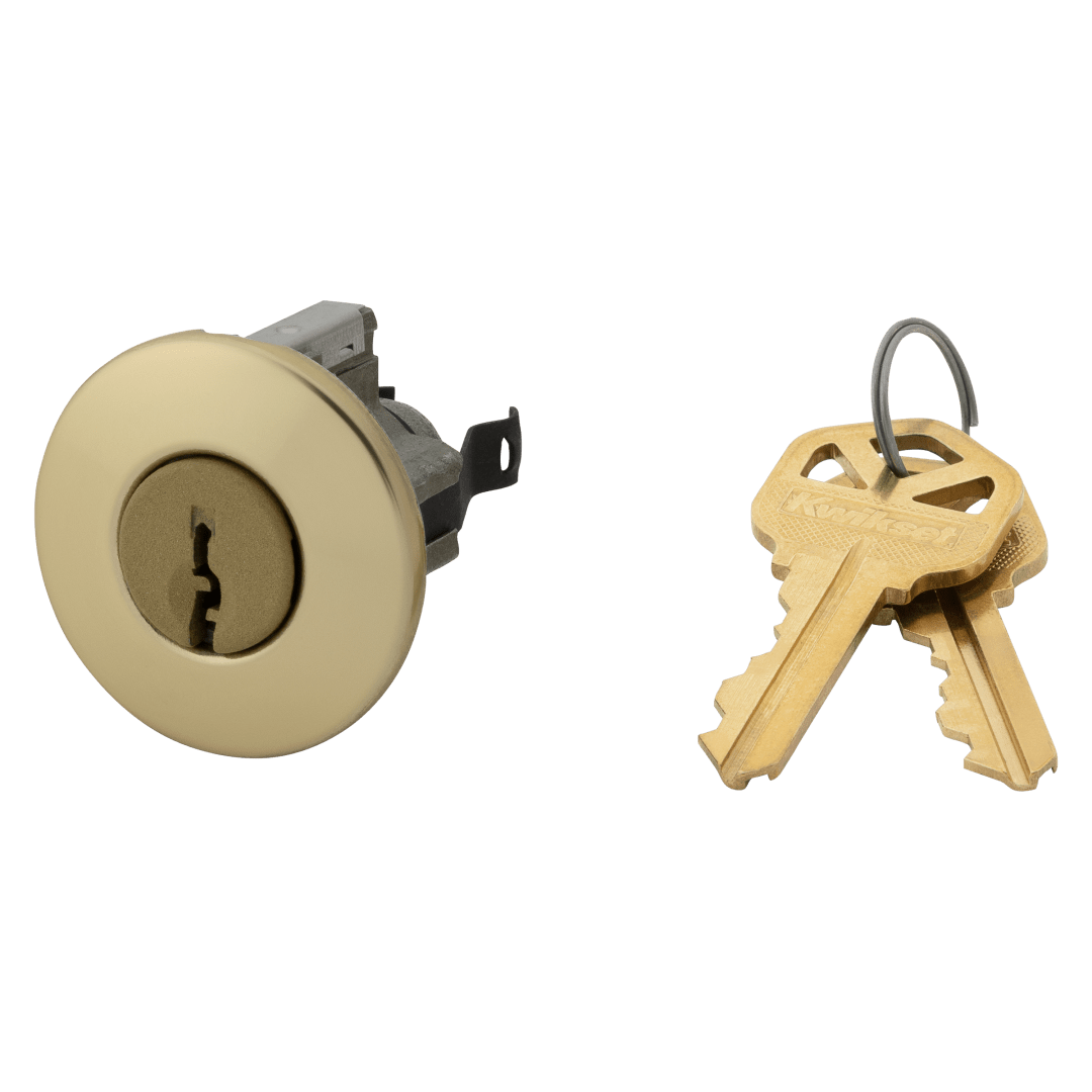 Pin &amp; Tumbler Cylinder &amp; Cover for Tylo Knob in Polished Brass