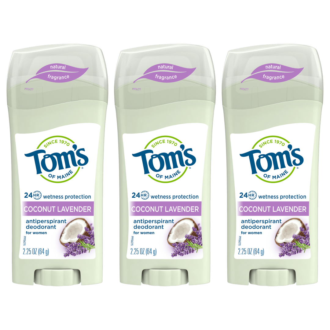 Tom's of Maine Antiperspirant Deodorant for Women, Coconut Lavender, 2.25 oz. 3-Pack