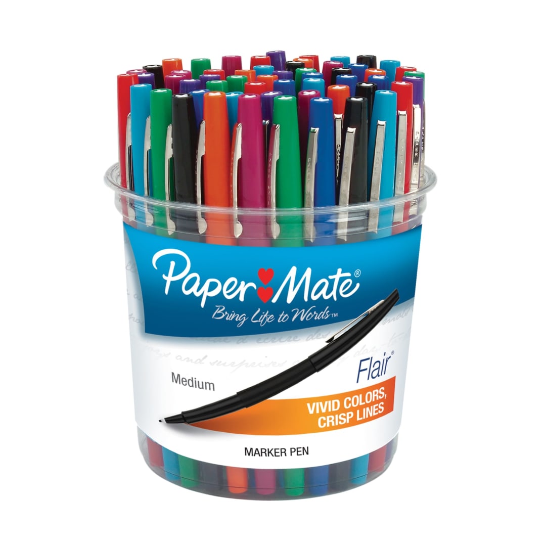 Paper Mate Liquid Flair Pen, Porous Medium Point, Assorted Colors, 48/pk (4651)