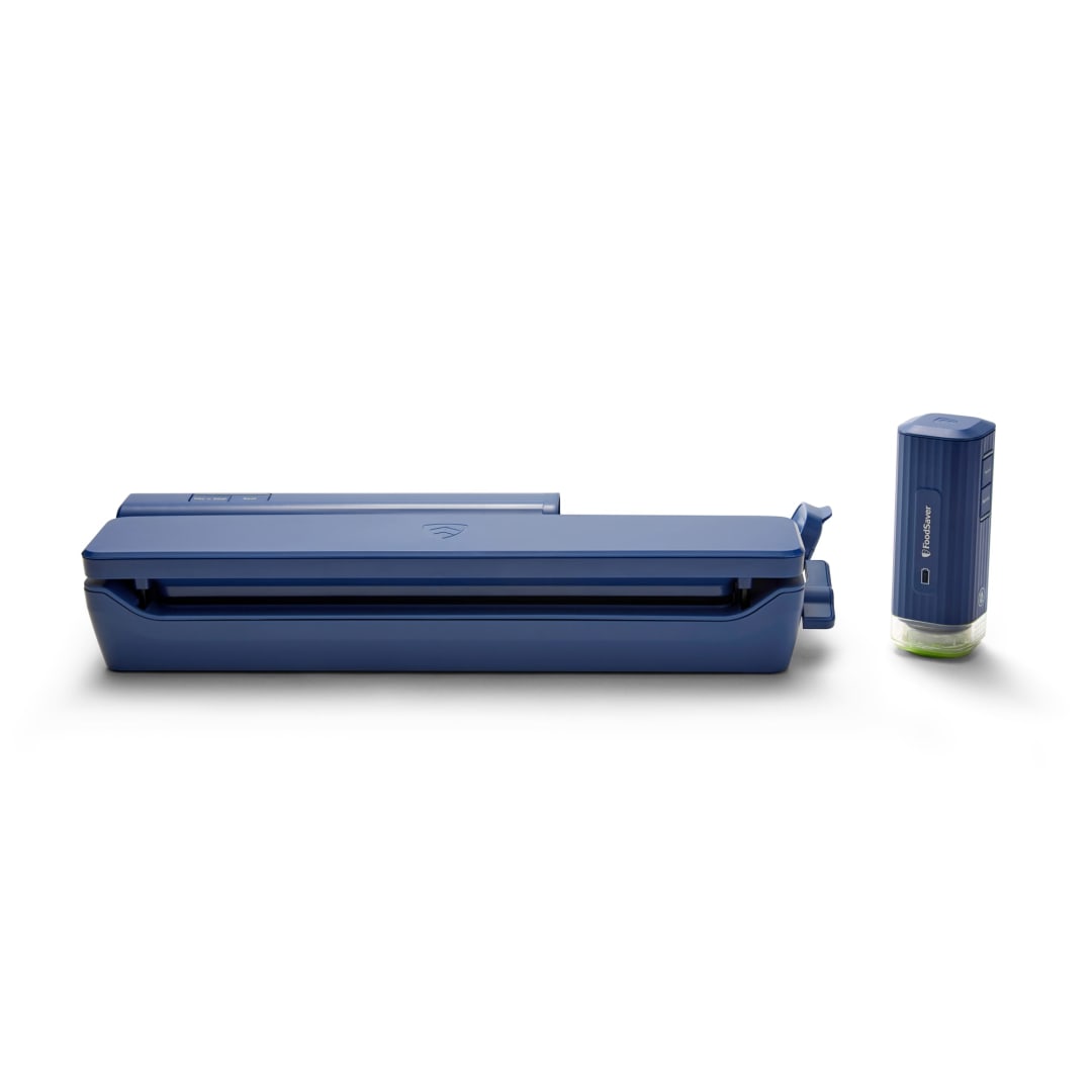FoodSaver Handheld+ 2-in-1 Vacuum Sealing System, Handheld and Countertop Vacuum Sealer, Matte Indigo Blue