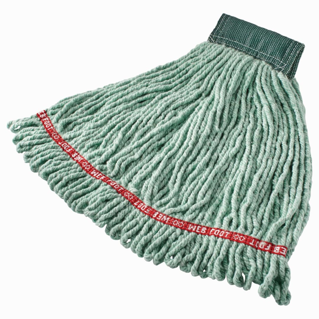 Rubbermaid Commercial Products Web Foot® 20 OZ Blend Shrinkless® Wet Mop, 5" Headband, Green