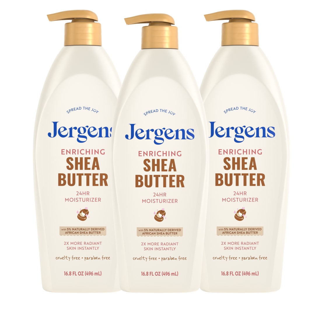 Jergens Shea Butter Body Lotion, Deep Dry Skin Moisturizer, 16.8 fl oz, 3pk