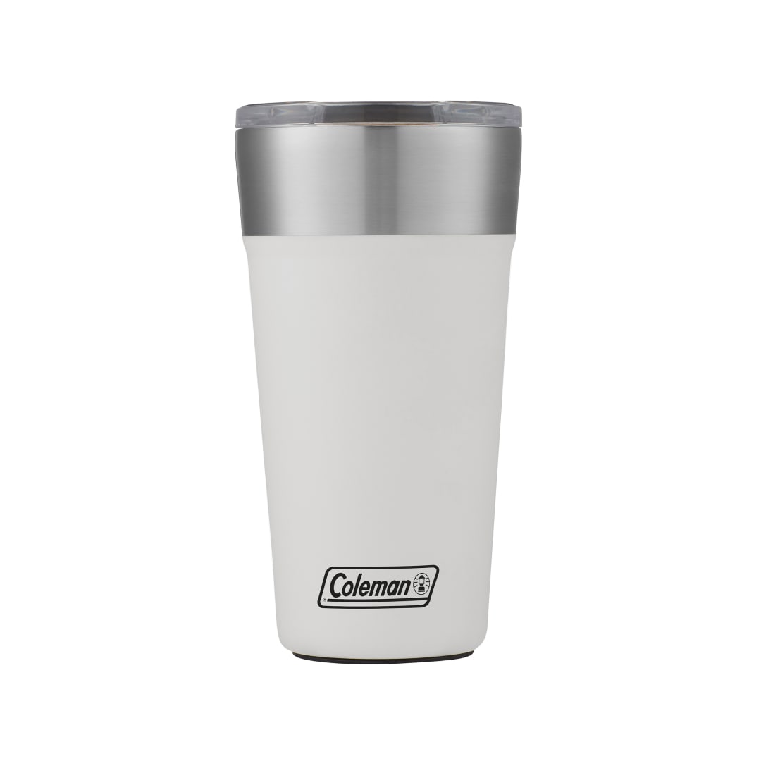 Coleman® Vaso Térmico Brew, Aislado al Vacío, de Acero Inoxidable, con Tapa Deslizante y Abrebotellas Integrado, 600 ml, Blanco
