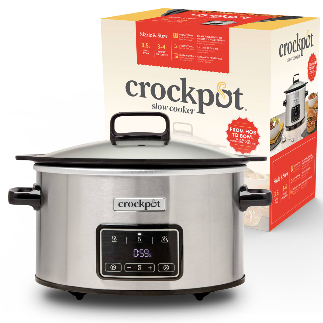 Crockpot 3.5L Digital Sizzle & Stew Slow Cooker, Induction safe (EU Plug)