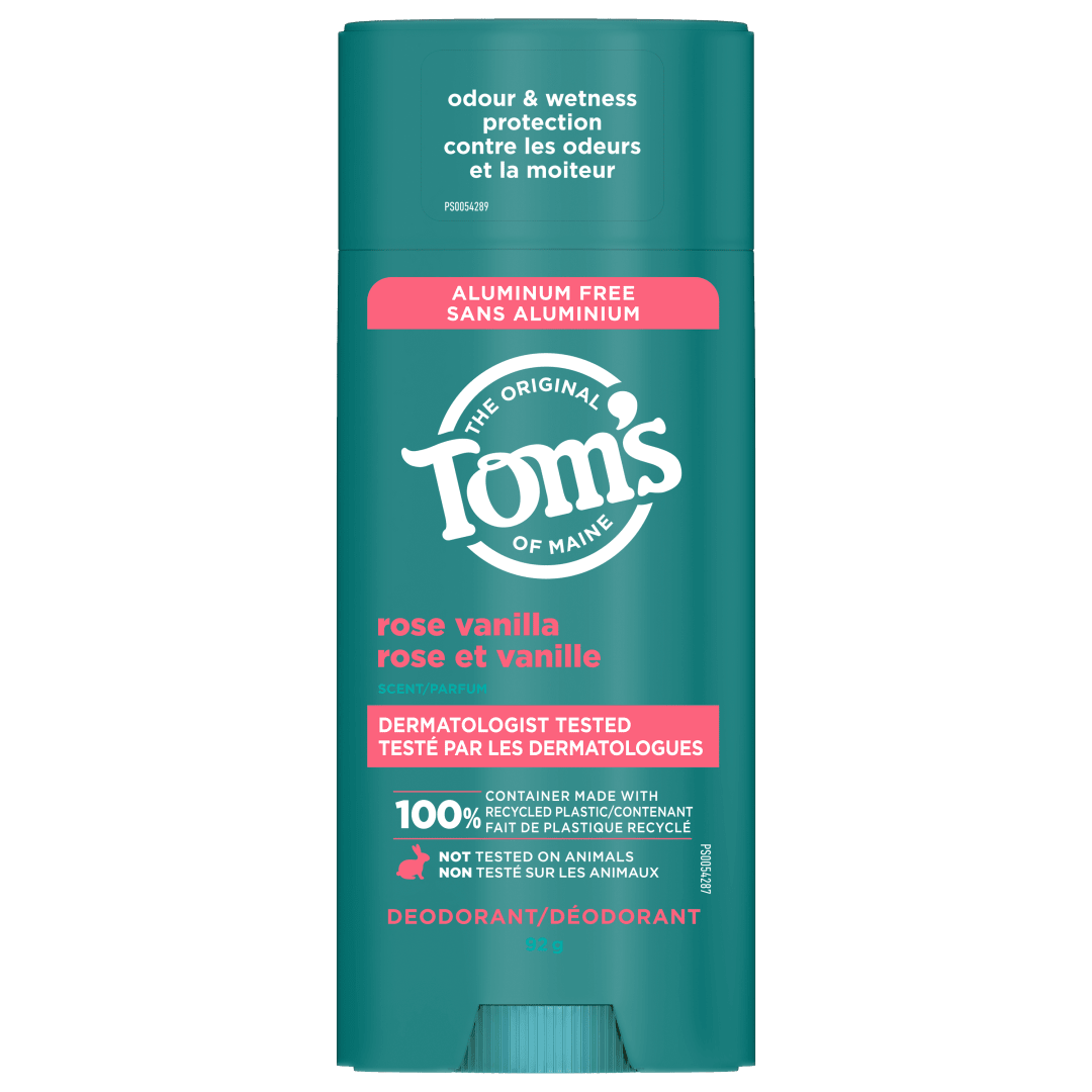 Tom’s of Maine Rose Vanilla Natural Deodorant for Women and Men, Aluminum Free, 92g