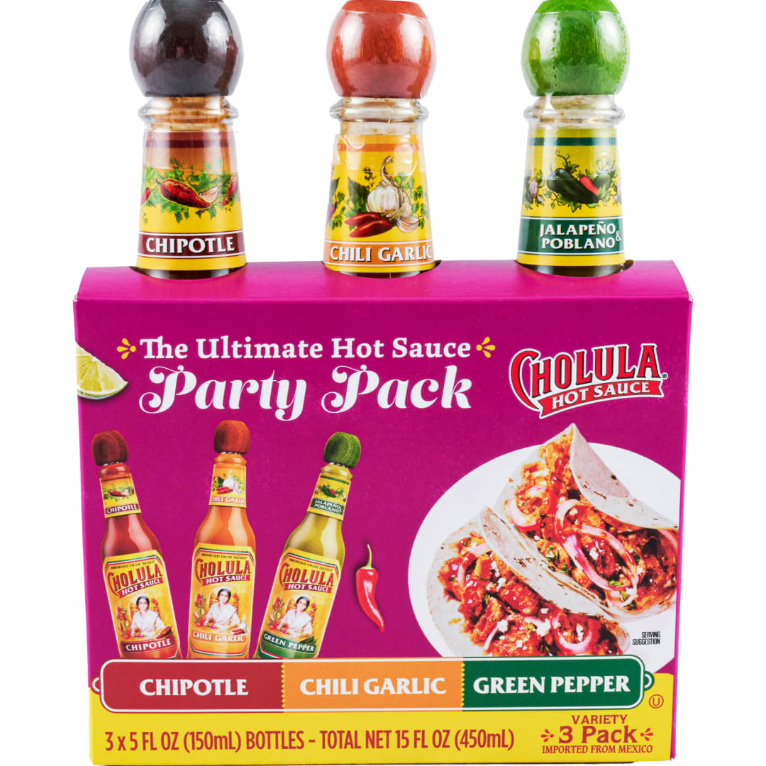 Cholula® Chipotle, Chili Garlic, Green Pepper Hot Sauce Party Pack, 15.0 fl oz
